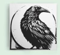 Raven - Large Cards, Notecards, Birthday, Invites