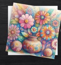 Set of 2, Flower Cards, Greeting Cards, Matching Designs, Bulk Pack of Cards